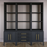 Модульный стеллаж Primo из трех составных элементов Черный дуб варинант исполнения - 2 | Loft Concept в Сочи