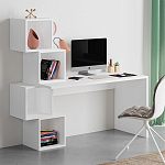 Стол письменный белый с 4-мя открытыми полками BALANCE WHITE варинант исполнения - 2 | Loft Concept в Сочи