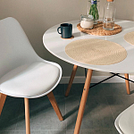 Стул с основой из пластика и мягким сиденьем Arvika White варинант исполнения - 9 | Loft Concept в Сочи