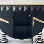 Дизайнерский комод полукруглый черный с 3-мя фактурным ящиками Occasion варинант исполнения - 4 | Loft Concept в Сочи