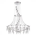 Люстра подвесная из металла с хрустальными прозрачными подвесками Quasar 81 варинант исполнения - 8 | Loft Concept в Сочи