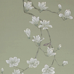 Обои ручная роспись Magnolia Canopy Colourway SC-287 on Aquamarine slub silk варинант исполнения - 1 | Loft Concept в Сочи