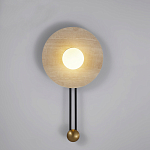 Бра круглое с каменным основанием и плафоном из стекла в форме шара Shaw Marble Lighting варинант исполнения - 5 | Loft Concept в Сочи