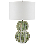 Настольная лампа с фактурным основанием с сочетании белого и зеленого цветов Festoon варинант исполнения - 3 | Loft Concept в Сочи