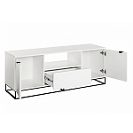 ТВ-тумба белая с  2-мя дверцами и ящиком Strict Lines варинант исполнения - 3 | Loft Concept в Сочи