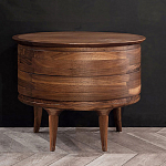 Прикроватный столик из дерева с 2-мя ящиками Moon Walnut Furniture варинант исполнения - 8 | Loft Concept в Сочи