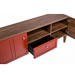 ТВ-тумба красная из массива бука с 2-мя дверками и ящиком Wenge Light варинант исполнения - 5 | Loft Concept в Сочи