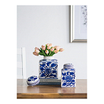 Ваза с крышкой в китайском стиле Oriental Blue & White Ornament Vases варинант исполнения - 5 | Loft Concept в Сочи