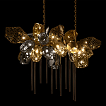 Люстра подвесная с 22-мя гранёными стеклянными плафонами с вертикальными подвесками Gilded Mirage  варинант исполнения - 4 | Loft Concept в Сочи