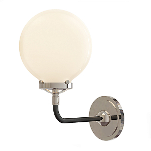 Бра Бистро Globe Clear Glass Single Sconce Nickel Milk