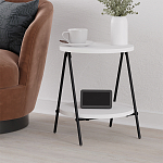Стол приставной с 2-мя круглыми белыми столешницами ESSEL SIDE TABLE WHITE варинант исполнения - 5 | Loft Concept в Сочи