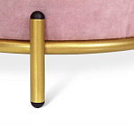 Банкетка круглая пыльно-розовый велюр на 4-х металлических ножках золотого цвета SANJAY варинант исполнения - 2 | Loft Concept в Сочи