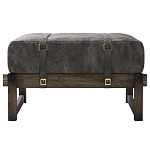 Пуф Duncan винтажная черная кожа  варинант исполнения - 1 | Loft Concept в Сочи