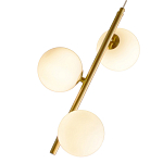 Подвесной светильник бронзового цвета с 3-мя белыми стеклянными шарообразными плафонами Bubble Chandelier варинант исполнения - 2 | Loft Concept в Сочи