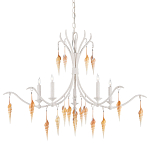 Люстра белая фактурная с подвесками из ракушек Study of Grace варинант исполнения - 2 | Loft Concept в Сочи