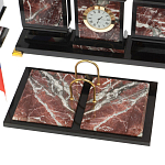 Настольный письменный набор из креноида и змеевика на бронзовых ножках Marble Accessory варинант исполнения - 3 | Loft Concept в Сочи