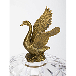 Конфетница из прозрачного рельефного стекла с ручками в виде стрекоз и фигуркой лебедя Eden Garden варинант исполнения - 3 | Loft Concept в Сочи