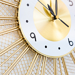 Часы настенные из металла в виде солнца с белым циферблатом Mirror Tower Clock варинант исполнения - 3 | Loft Concept в Сочи