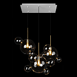 Люстра подвесная 3 лампы с прозрачными стеклянными шарами и золотыми деталями Giopato & Coombes варинант исполнения - 2 | Loft Concept в Сочи