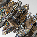 Люстра подвесная круглая с овальными подвесками из стекла дымчатого цвета Harlow Crystal Round варинант исполнения - 3 | Loft Concept в Сочи