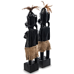 Комплект из 2-х деревянных статуэток Asmat Statuettes Black варинант исполнения - 5 | Loft Concept в Сочи