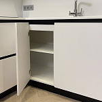 Угловой кухонный гарнитур Жемчужный белый Серый Clarke Kitchen Set White Grey варинант исполнения - 4 | Loft Concept в Сочи