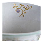 Ваза высокая из фарфора на бронзовом основании Turquoise Blooming Garden варинант исполнения - 4 | Loft Concept в Сочи