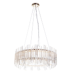 Люстра подвесная круглая с прозрачными хрустальными трубками и золотистым каркасом Диаметр 60 см Hexagon Tube Light варинант исполнения - 1 | Loft Concept в Сочи