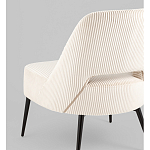 Кресло лаунж Бостон велюр рельефный молочный на черных ножках варинант исполнения - 3 | Loft Concept в Сочи