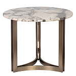 Столик журнальный с круглой мраморной столешницей Unique Stone Design варинант исполнения - 1 | Loft Concept в Сочи