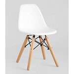 Пластиковый стул на ножках из массива бука Eames Small White варинант исполнения - 1 | Loft Concept в Сочи