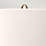 Настольная лампа с шарообразным прозрачным основанием из цветного переработанного стекла и белым цилиндрическим абажуром Elstead Lighting варинант исполнения - 3 | Loft Concept в Сочи