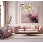 Люстра круглая с декоративными элементами в виде крупных хрустальных цветов Palace Gardens варинант исполнения - 6 | Loft Concept в Сочи