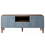 ТВ-тумба серая из массива бука с 2-мя дверками и ящиком Wenge Light варинант исполнения - 2 | Loft Concept в Сочи