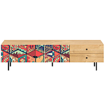 Длинная ТВ-тумба с принтом на ящиках Elise TV Stand варинант исполнения - 1 | Loft Concept в Сочи
