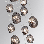 Люстра каскадная с 11-ю круглыми плафонами из рельефного стекла Disc Light варинант исполнения - 5 | Loft Concept в Сочи