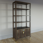 Стеллаж со стеклянными полками Elsa Dreams Walnut варинант исполнения - 2 | Loft Concept в Сочи