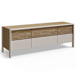 ТВ тумба 2 двери и 2 ящика с подсветкой на рельефном фасаде Warm Industrial варинант исполнения - 4 | Loft Concept в Сочи