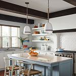 Подвесной светильник белый колоколообразный с декоративной обмоткой из веревки Hinkley варинант исполнения - 6 | Loft Concept в Сочи