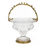 Чаша из прозрачного стекла на ножке с бронзовой ручкой в виде ветки Eden Garden варинант исполнения - 1 | Loft Concept в Сочи