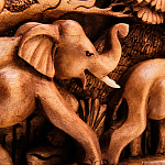 Панно из дерева слоны Panel With Animals варинант исполнения - 3 | Loft Concept в Сочи