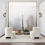 Приставной стол с отделкой из джута Juti D35 см варинант исполнения - 6 | Loft Concept в Сочи