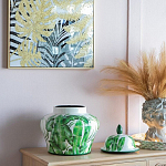 Ваза с зелёными листьями и крышкой Vase Green Leaves варинант исполнения - 4 | Loft Concept в Сочи