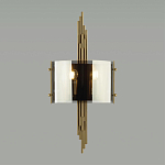 Бра с изогнутым плафоном на бронзовом основании с вертикальным декором из металлических трубок Sohne варинант исполнения - 3 | Loft Concept в Сочи