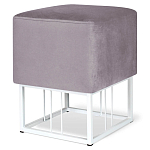 Пуф квадратный фиолетовый велюр на белом металлическом основании Celeste Purple варинант исполнения - 1 | Loft Concept в Сочи