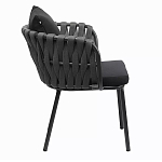 Стул мягкий с декором в виде плетеных лент на спинке и подлокотниках Semicircular Chair Decorated with Ribbons варинант исполнения - 9 | Loft Concept в Сочи