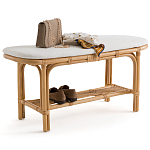 Скамья из ротанга с подушкой Manlio Rattan Bench варинант исполнения - 3 | Loft Concept в Сочи