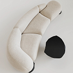 Диван Cannes трехместный с обивкой букле молочного цвета варинант исполнения - 1 | Loft Concept в Сочи