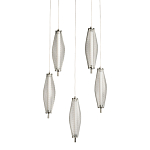 Люстра круглая каскадня с 5-ю плафонами из металлической сетки Mesh Lampshade Lighting варинант исполнения - 1 | Loft Concept в Сочи