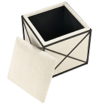 Пуф бежевый с черной металлической рамой Beige Pouf варинант исполнения - 1 | Loft Concept в Сочи